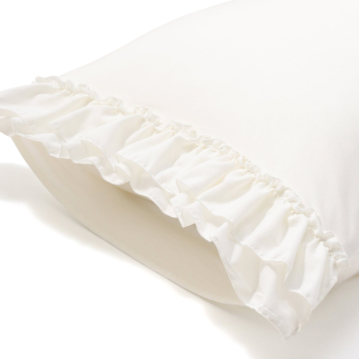 Fuwaro Cooling Pillow Cover Ruffle 700 X 500 White