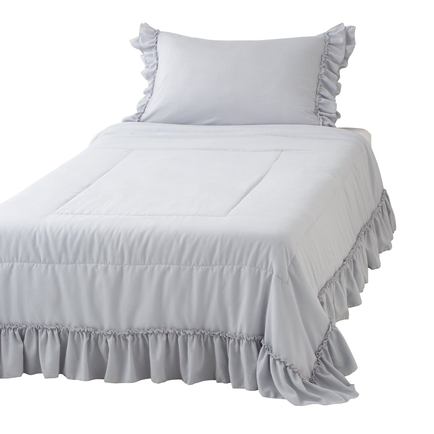 Fuwaro Cooling Quilt Frill Double Grey